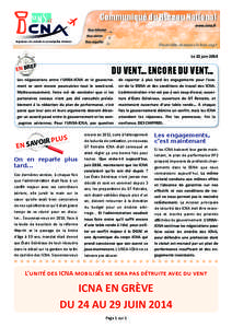 Communiqué du Bureau National www.icna.fr Ingénieurs du contrôle de la navigation Aérienne  Ensemble, donnons le bon cap !