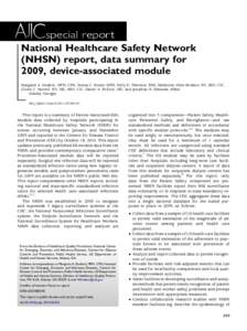 National Healthcare Safety Network (NHSN) report, data summary for 2009, device-associated module