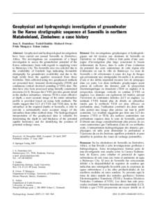 Geophysical and hydrogeologic investigation of groundwater in the Karoo stratigraphic sequence at Sawmills in northern Matabeleland, Zimbabwe: a case history Jens E. Danielsen & Torleif Dahlin & Richard Owen & Pride Mang