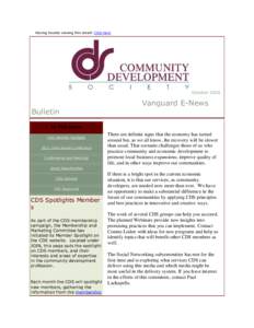 Having trouble viewing this email? Click here  October 2010 Vanguard E-News Bulletin
