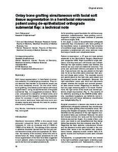 Original article  Onlay bone grafting simultaneous with facial soft