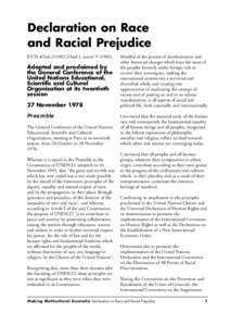 Racism / Convention on the Elimination of All Forms of Racial Discrimination / Discrimination law / Universal Declaration of Human Rights / The Race Question / Dignity / Historical race concepts / Discrimination / Racial segregation / Ethics / Human rights instruments / Human rights