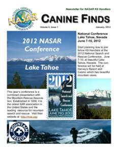 Newsletter for NASAR K9 Handlers  CANINE FINDS Volume 5, Issue[removed]NASAR