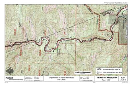 SIMULATION OF NATURAL FLOWS IN MIDDLE PIRU CREEK 3. Environmental Analysis of the Proposed Project Floodplain Boundary 18,000 cfs 0