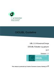 OIOUBL Guideline  UBL 2.0 AllowanceCharge OIOUBL Rabatter og gebyrer G17 Version 1.1