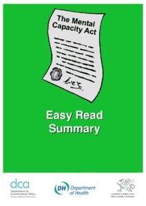 Mental  Capacity Act 2005 Summary - easy read