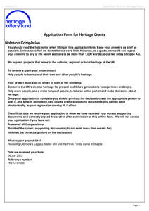 Version 11  Application Form for Heritage Grants