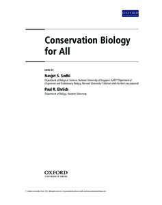 Conservation / Conservation biology / Philosophy of biology / Carlos A. Peres / Biodiversity / Flagship species / Habitat destruction / Ecosystem / Rewilding / Biology / Environment / Ecology