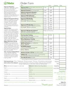 Order Form Item IApproach™ Regulatory Subscription includes ADs, related Service Info, TCDS, FARs, ACs, STCs, Airworthiness Alerts,