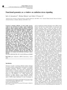 Oncogene[removed], 5828–5833  & 2003 Nature Publishing Group All rights reserved[removed] $25.00 www.nature.com/onc  Functional genomics as a window on radiation stress signaling