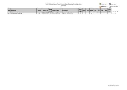 [removed]Glasshouse Road Precinct Day Cleaning Schedule.xlsm Semester Bldg Building 84
