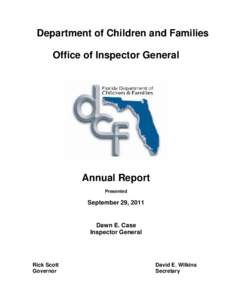 Department of Children and Families Office of Inspector General Annual Report Presented