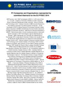 Microsoft Word[removed]EU PVSEC[removed]PV Companies and Organisations represented by abstracts - Logos.docx