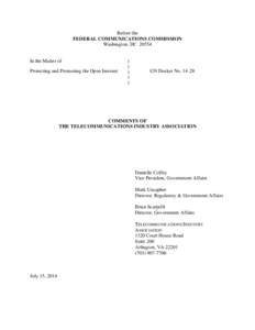 Wireless networking / Broadband / Electronic engineering / Computer law / Network neutrality / Wireless broadband / CTIA – The Wireless Association / National Telecommunications and Information Administration / Voice over IP / Internet access / Technology / Internet