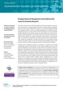 NoStrategic Research Management and Intellectual Renewal of University Research What main mechanisms are used in universities for strategic steering of
