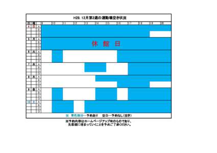 　H28. 12月第2週の運動場空き状況 日 曜 9 4 日 A B C