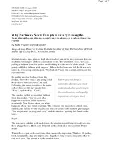 Page 1 of 7 RELEASE DATE: 13 August 2009 SOURCE: http://gmj.gallup.com CONTACT: The Gallup Management Journal INFORMATION: Editorial and Executive Offices 1251 Avenue of the Americas, Suite 2350