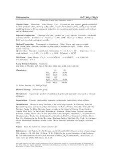 Fe2+ SO4 • 7H2 O  Melanterite