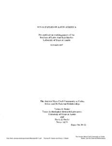 TEXAS PAPERS ON LATIN AMERICA  Pre-publication working papers of the Institute of Latin American Studies University of Texas at Austin ISSN[removed]