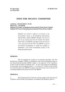 For discussion on 2 May 2014 FCR[removed]ITEM FOR FINANCE COMMITTEE