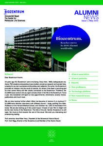 Issue 1 / May[removed]Biozentrum. Reaches out to its 1800 Alumni worldwide.