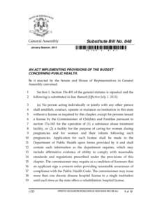 General Assembly  Substitute Bill No. 848 January Session, 2013