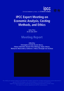 IPCC Expert Meeting on Economic Analysis, Costing Methods, and Ethics Lima, Peru[removed]June 2011