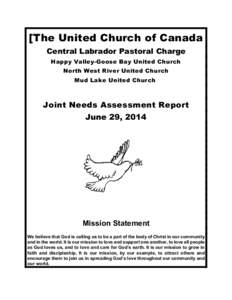 [The United Church of Canada Central Labrador Pastoral Charge Happy Valley-Goose Bay United Church North West River United Church Mud Lake United Church