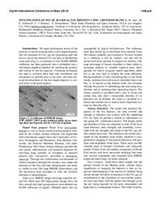 Eighth International Conference on Mars[removed]pdf INVESTIGATION OF POLAR SEASONAL FAN DEPOSITS USING CROWDSOURCING K.-M. Aye1, M. E. Schwamb2, C. J. Hansen3 , G. Portyankina4. 1Dept. Earth, Planetary, and Space Sc
