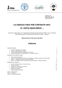 UNIDROIT 2014 Estudio S80A – Doc. 18 Original: Español/Inglés 5 de mayo de[removed]LA AGRICULTURA POR CONTRATO HOY,