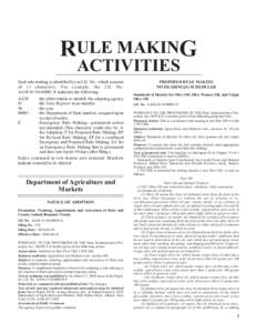 RULE MAKING ACTIVITIES Each rule making is identified by an I.D. No., which consists of 13 characters. For example, the I.D. No. AAM[removed]E indicates the following: