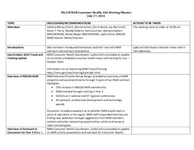 Consumer SAG Minutes (July 2014)