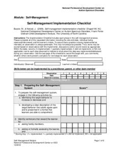 Implementation Checklist for PRT