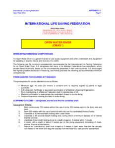APPENDIX 17 Page 1 International Life Saving Federation Open Water Diver