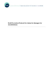 Draft Pre-Action Protocol for claims for damages for mesothelioma