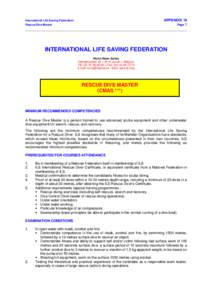 APPENDIX 19 Page 1 International Life Saving Federation Rescue Dive Master