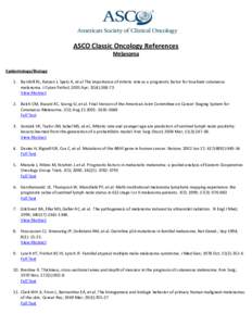 Cancer treatments / Adjuvant therapy / Dysplastic nevus syndrome / Sentinel lymph node / Dacarbazine / DecisionDx-UM / Medicine / Oncology / Melanoma