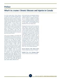 Chronic Diseases and Injuries in Canada - Volume 31, Number 3, June 2011