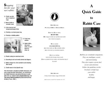 Quick Guide to Rabbit Care 2.0