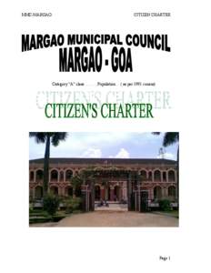 MMC-MARGAO  CITIZEN CHARTER Category “A” class ………Population… ( as per 1991 census)