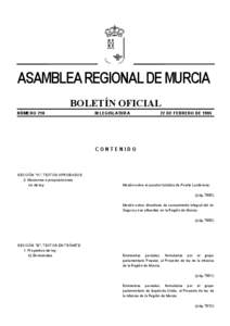 ASAMBLEA REGIONAL DE MURCIA BOLETÍN OFICIAL NÚMERO 210