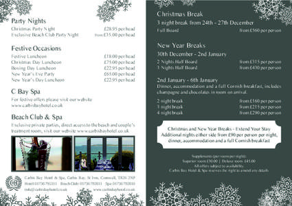 Christmas Break  Party Nights Christmas Party Night			 Exclusive Beach Club Party Night