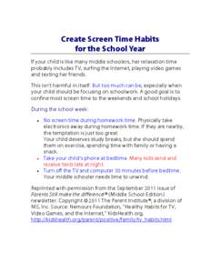Microsoft Word - Create Screen Time Habits.doc