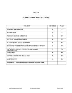 TITLE 9  SUBDIVISION REGULATIONS SUBJECT