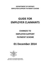 DEPARTMENT OF DEFENCE  EMPLOYER SUPPORT PAYMENT SCHEME       