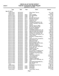 VIRGIN VALLEY WATER DISTRICT  Custom Transaction Detail Report