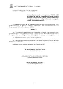 Decreto nº 7_232, de 15_05_2007 - CTM - Aprova Regulamento