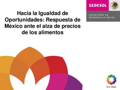 Hacia la Igualdad de Oportunidades: Respuesta de México ante el alza de precios de los alimentos  Definición de pobreza