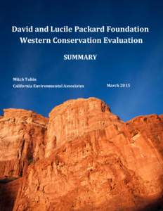 David and Lucile Packard Foundation Western Conservation Evaluation SUMMARY Mitch Tobin California Environmental Associates