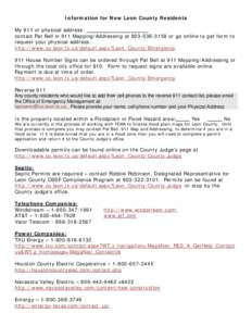 Microsoft Word - New Leon County Resident Information.doc